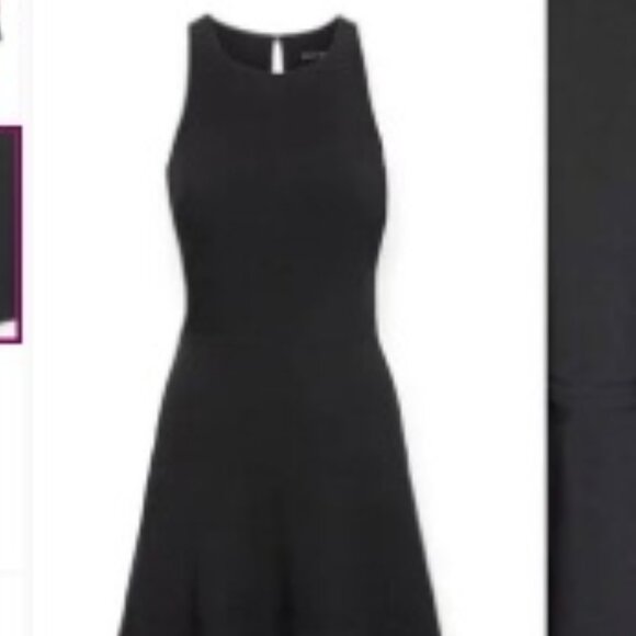 NWT Banana Republic STRETCH RACERBACK FIT-AND-FLARE DRESS Size 2 Black - Picture 5 of 5